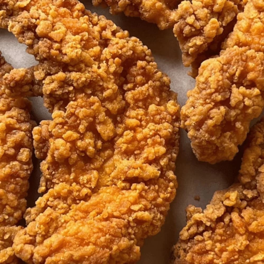 Zes spicy chicken tenders met potatoes en een blikje frisdrank. In één keer geregeld.